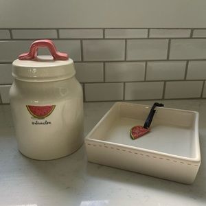 {Rae Dunn} Jar and Napkin Holder 🍉